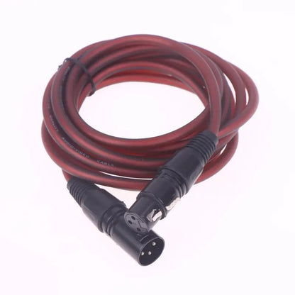 Detailed view of 3-pin DMX cable signal connection for stage and DJ lighting