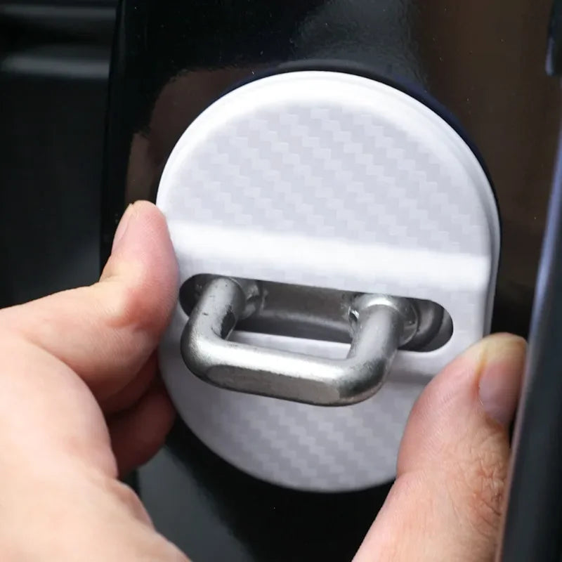 Car door latch shock absorber protective cover for anti-collision protection
