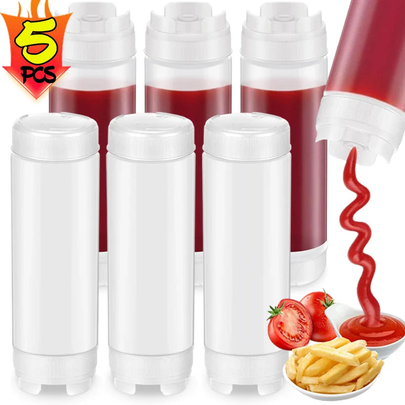16oz double ended squeeze bottle for sauce dispenser