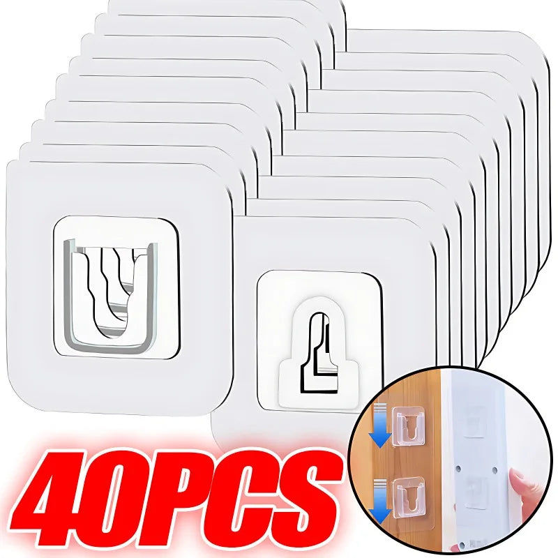 Double sided adhesive wall hook for storage