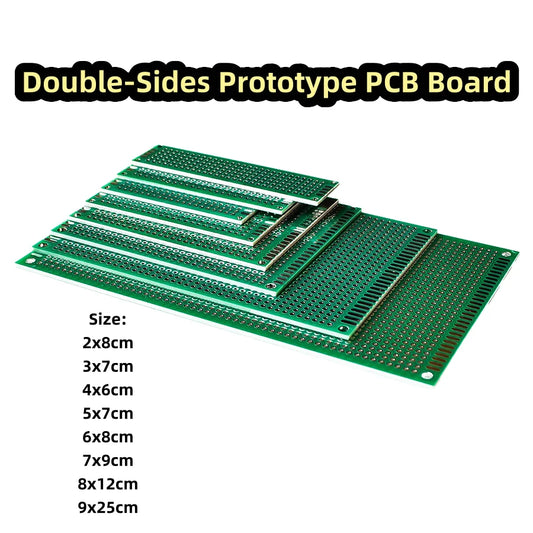 Double-sided prototype PCB board, universal printed circuit plate suitable for DIY electronics projects and circuit testing