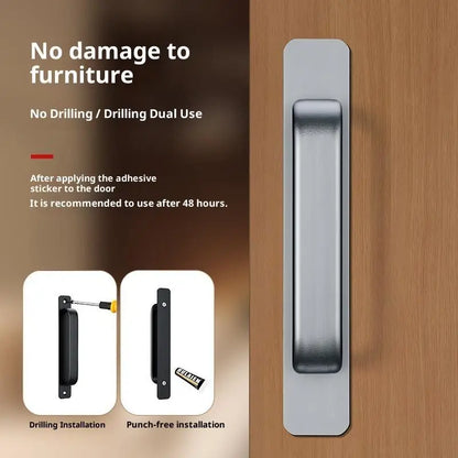 Drill-free aluminum handle for sliding door