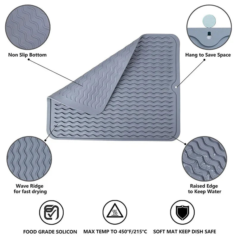 Silicone drip tray and cup coasters, non-slip pot holder for kitchen and dining table use