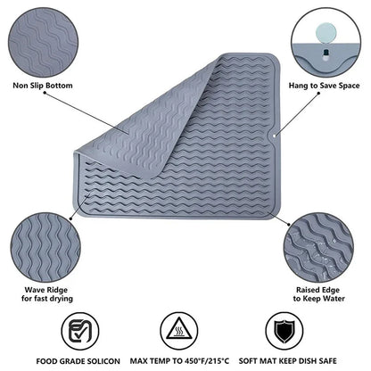 Silicone drip tray and cup coasters, non-slip pot holder for kitchen and dining table use
