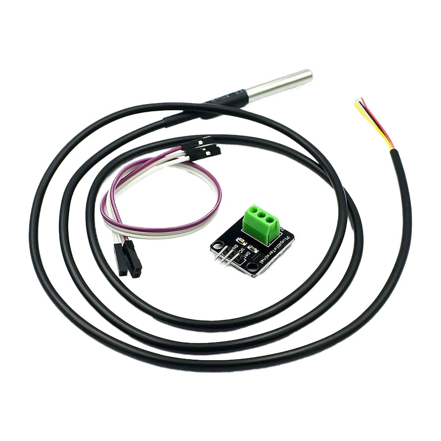 DS18B20 waterproof digital temperature sensor probe with 1-wire interface and stainless steel body for Arduino and Raspberry Pi projects