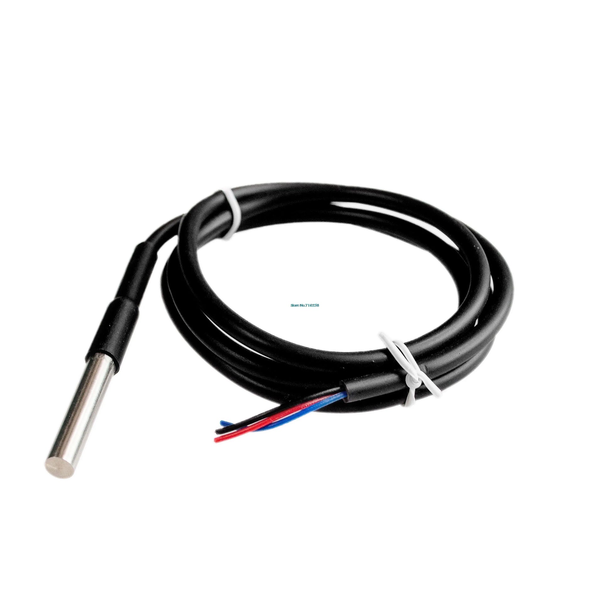 DS18B20 waterproof temperature sensor probe in stainless steel package with 1-meter wire for Arduino and DIY electronics