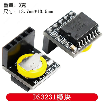 DS3231 real time clock module with 3.3V and 5V support for Raspberry Pi, Arduino, and embedded electronics projects