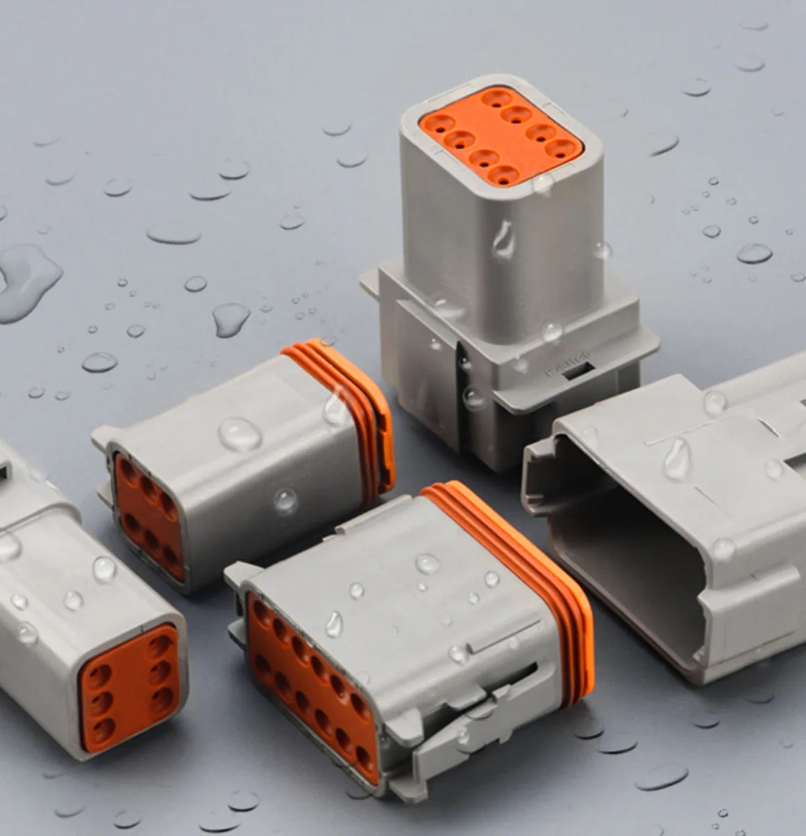 Structure of Deutsch DT series 12-pin waterproof connector set, male and female electrical plugs DT04-12P DT06-12S for automotive wiring