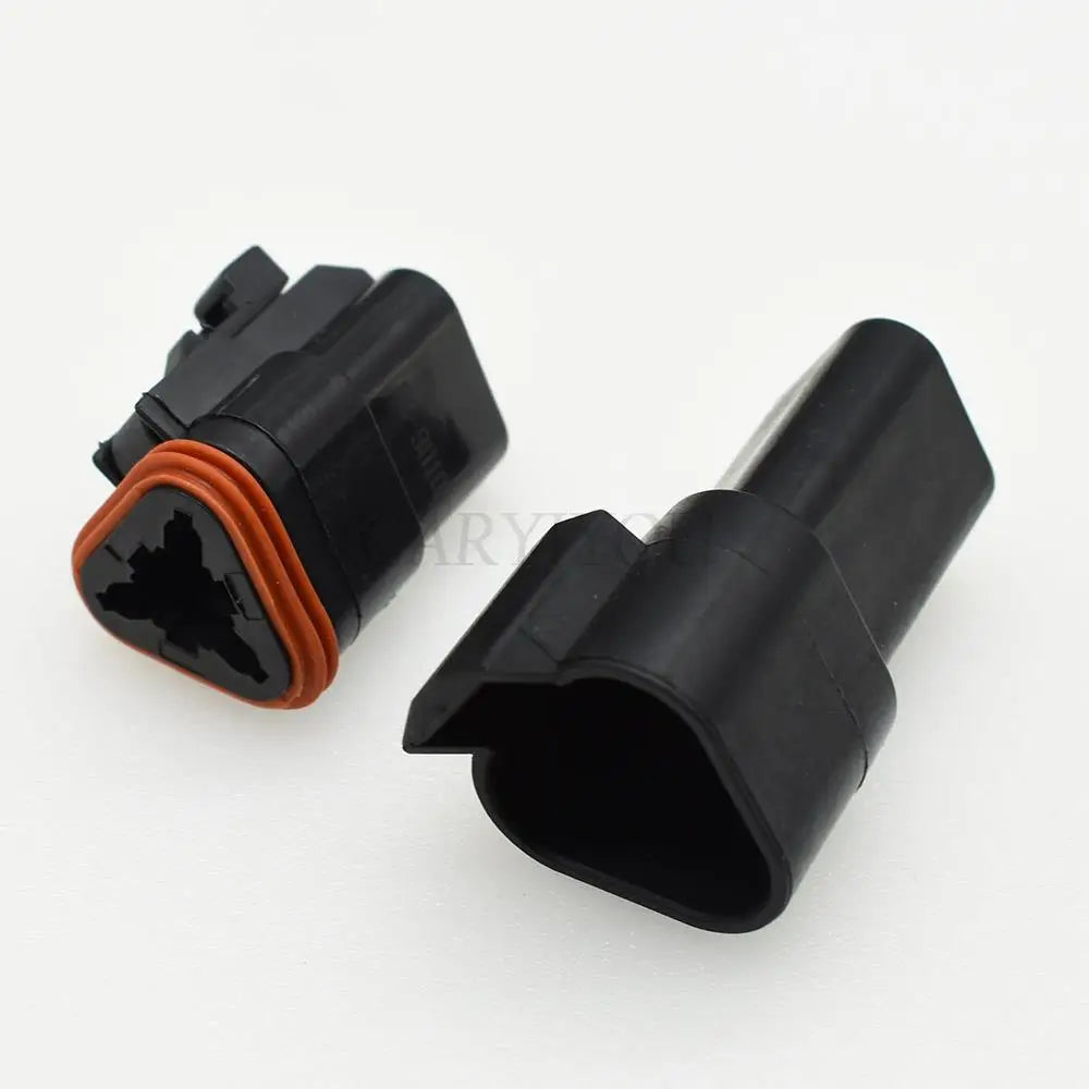 Deutsch DT 3 pin connector used in automotive sealed wire harness systems