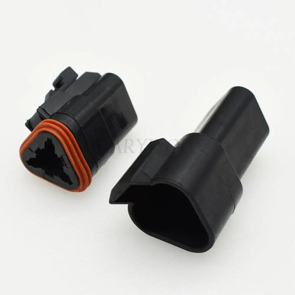 Deutsch DT 3 pin connector used in automotive sealed wire harness systems