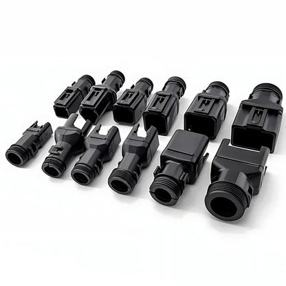 DT connector tail clip set with corrugated pipe fixed harness clip and protective sheath for automotive wiring