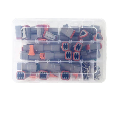 Deutsch DT series waterproof wire connectors showing automotive sealed plugs with DT06 and DT04 pins