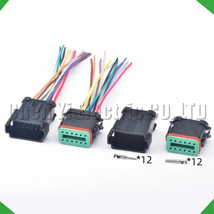 12 pin DT06-12S black Deutsch automotive connector