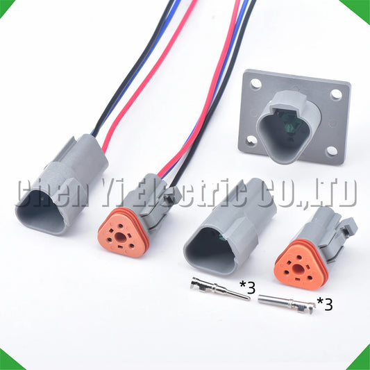 3 pin waterproof DT connector DT06-3S