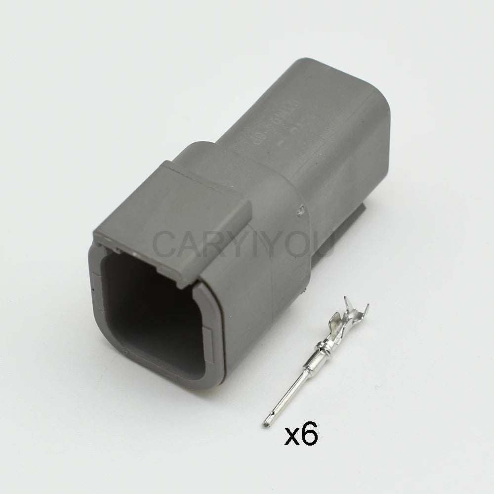 Sealed 6 pin DTM ATM waterproof automotive wire connector with pins for reliable electrical connections