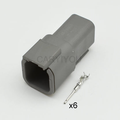 Sealed 6 pin DTM ATM waterproof automotive wire connector with pins for reliable electrical connections