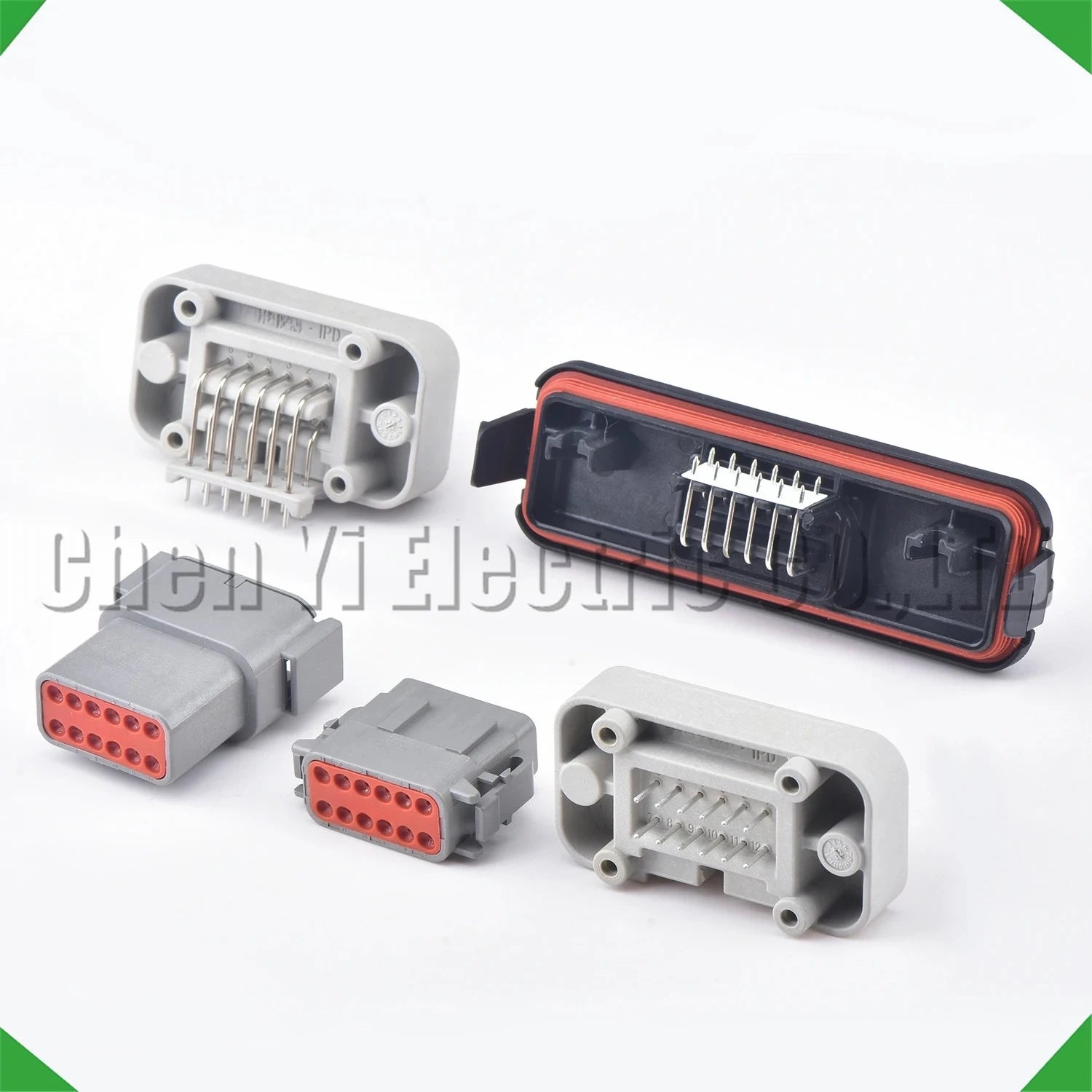 Close up of 12 pin DTM male/female connector