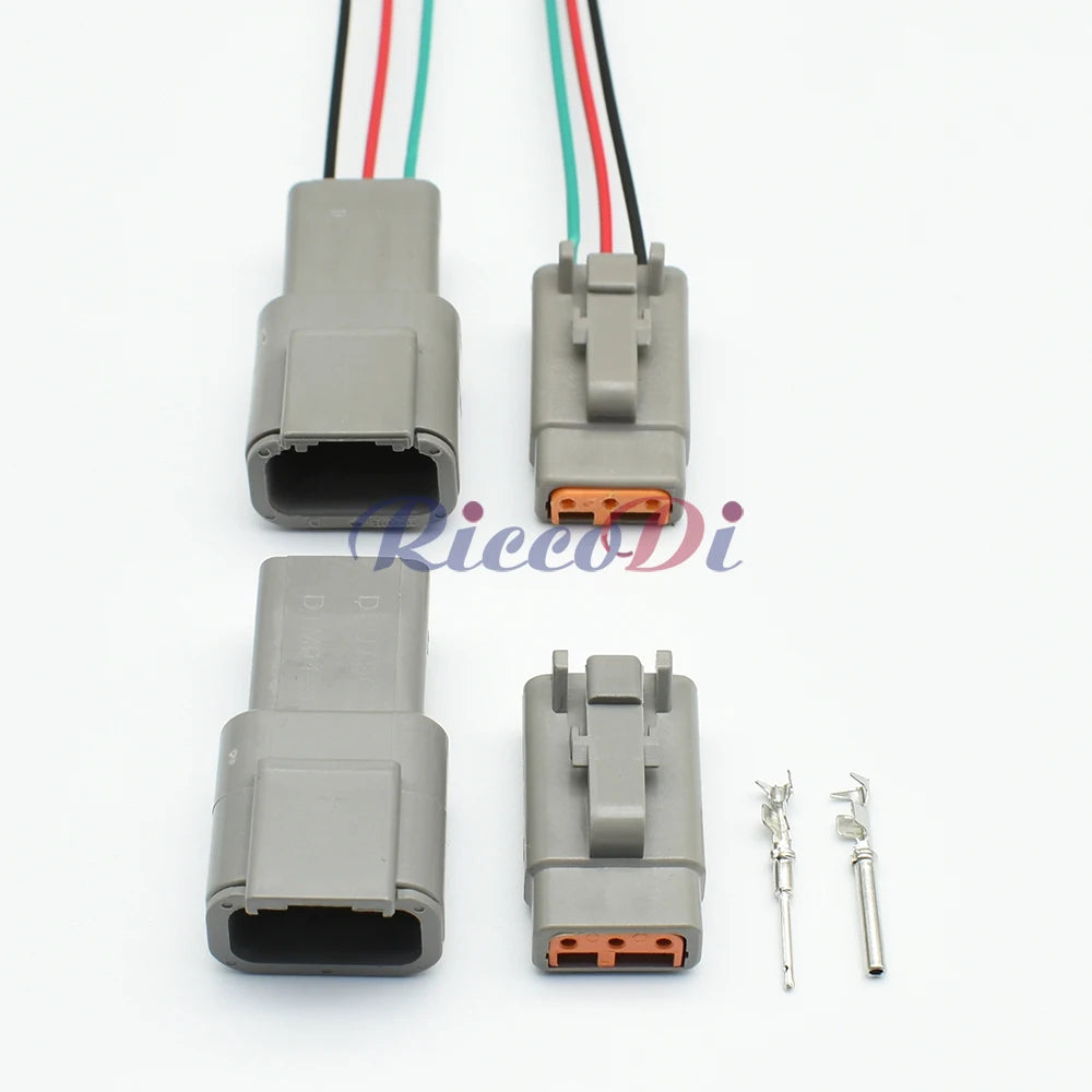 Housing structure of ATM04-3P ATM06-3S DTM06-3S DTM04-3P 3 pin Deutsch automotive connector waterproof male & female