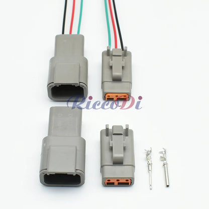 Housing structure of ATM04-3P ATM06-3S DTM06-3S DTM04-3P 3 pin Deutsch automotive connector waterproof male & female