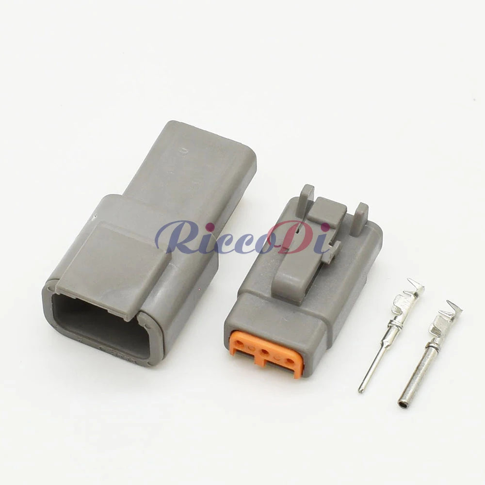 3 pin Deutsch connector plug ATM04-3P ATM06-3S DTM06-3S DTM04-3P used in automotive wire harness systems, waterproof male & female