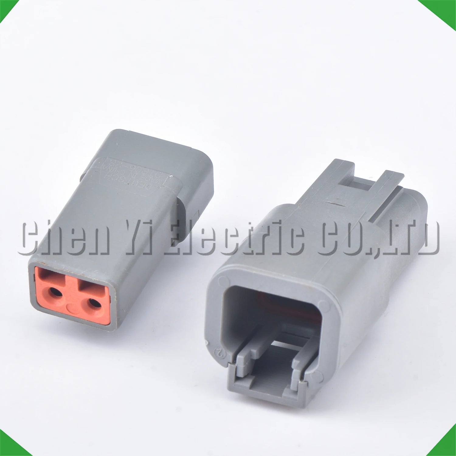 DTP06-2S and DTP04-2P 2 Pin automotive waterproof connector, grey, with 15cm 12 AWG wires for Cummins truck applications