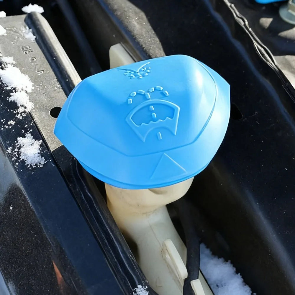 Durable funnel and lid for car washer reservoir