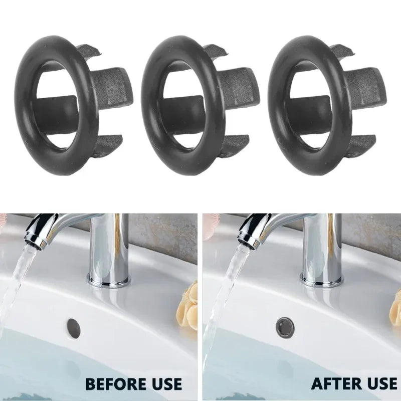 Durable plastic sink overflow ring cover