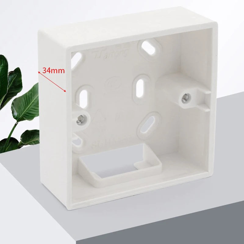 Durable external switch and socket mounting enclosure