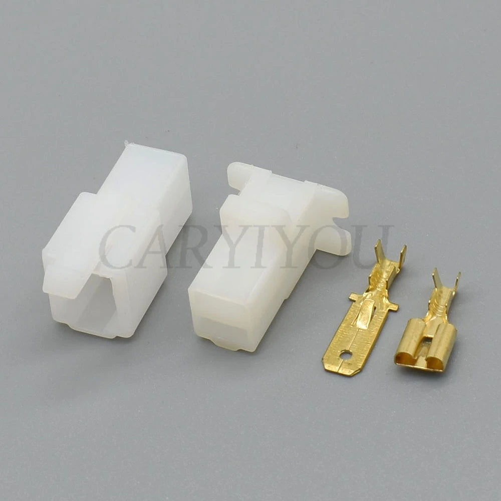 High durability 2 pin white ABS female and male wiring socket connector for household and automotive wiring