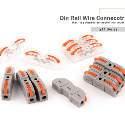 Easy wire splicing lever connector for home lighting and electrical wiring