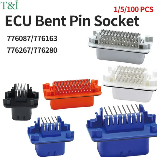 ECU controller connector PCB panel, waterproof bent needle pin socket plug board terminal 776087 776163 776267 776280
