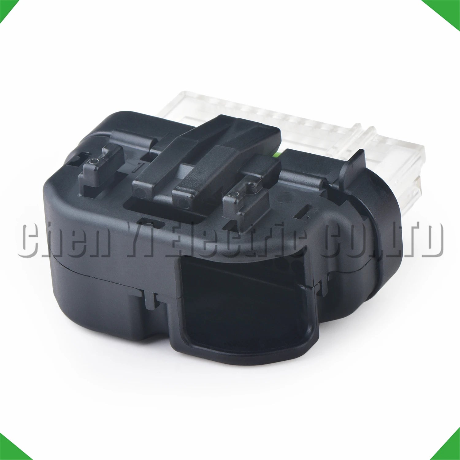 Close-up of 24 Pin ECU headlight wire harness plug for GMC and Cadillac automotive applications