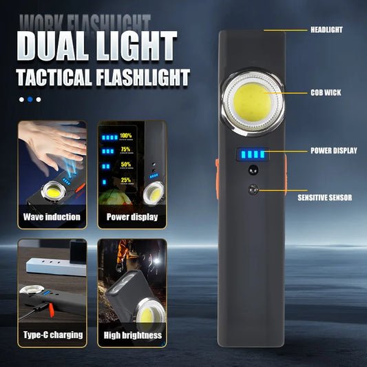 EDC LED flashlight with pen clip and magnetic base