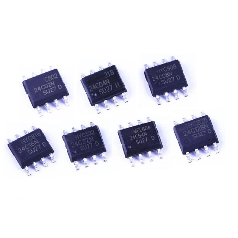 EEPROM IC chipset including 24C01 24C02 24C04 24C08 24C16 24C32 24C64 24C128 24C256 24C512 93C46 93C56 93C66 93C86 SOP8 serial memory ICs