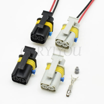 Detailed view of terminals for 2 pin automotive EFI relay connector ensuring stable electrical contact