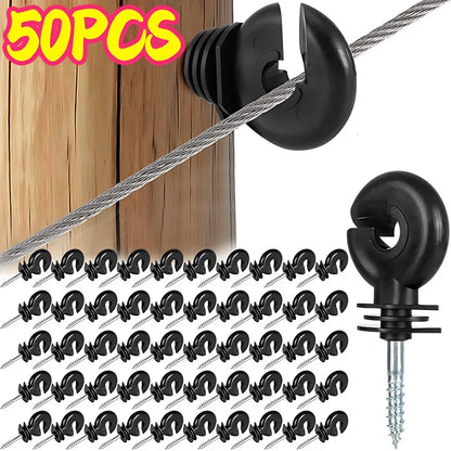 Electric fence self tapping wood post insulators for garden and farm