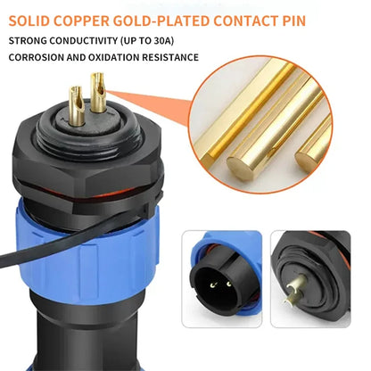 Screw wiring waterproof aviation connectors SP16 SP17 SP20 SP21, 2PIN-12PIN, IP68, for electrical cable and wire systems