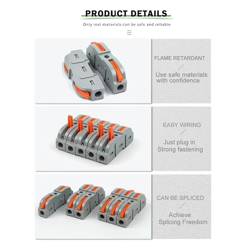 Electrical cable splicing connector installed in junction box