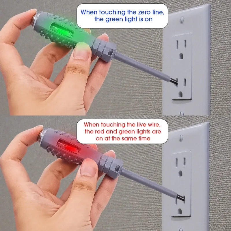 Voltage tester pen with screwdriver indicator function