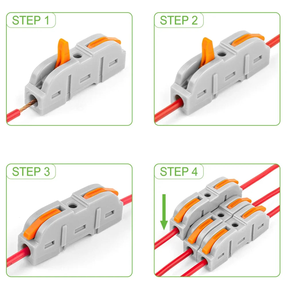 Insulated terminal lever wire connector for quick splice