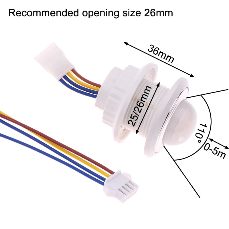 Embedded infrared motion sensor switch