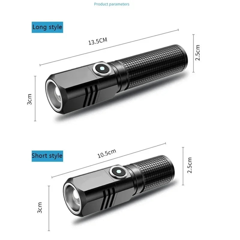 LED flashlight for emergency and camping use