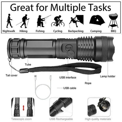 High power LED flashlight for emergency lighting