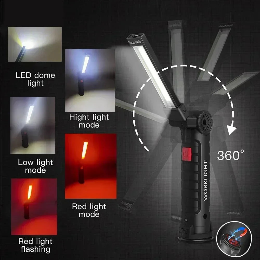 COB LED emergency torch for outdoor and power outage use