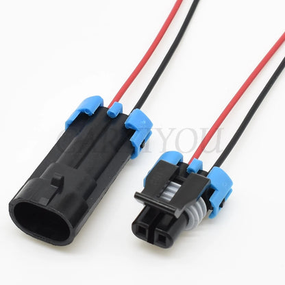 Engine coolant temperature sensor wiring application using sealed automotive connector