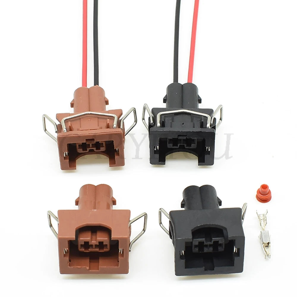 durable 2 pin female automotive injector connector with waterproof design for precise fuel system connections