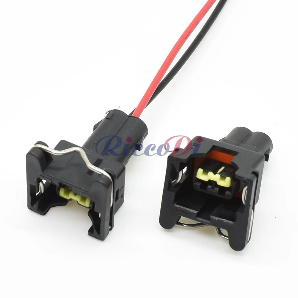 durable 2 pin automotive oil sensor socket with female plug and wire for precise engine oil monitoring