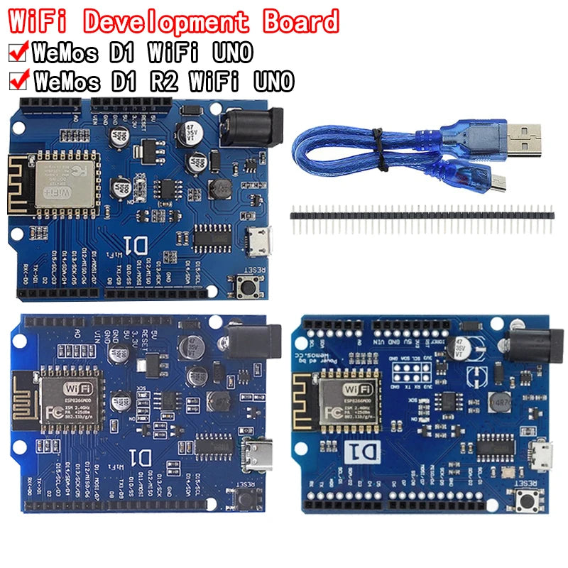 ESP-12F/ESP-12E D1 WiFi development board, UNO-compatible wireless module and ESP8266 shield for Arduino IDE projects