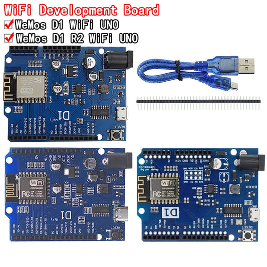 ESP-12F/ESP-12E D1 WiFi development board, UNO-compatible wireless module and ESP8266 shield for Arduino IDE projects