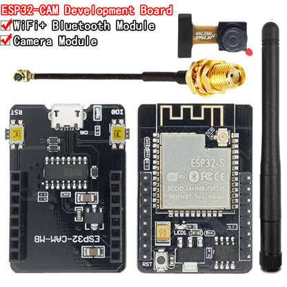 ESP32-CAM WiFi Bluetooth development board with OV2640 camera and CH340 USB interface for Arduino and IoT projects